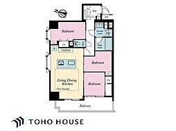 レクセルマンション音羽 3LDKの間取図画像