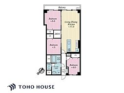 市川江戸川堤マンション 3SLDKの間取図画像