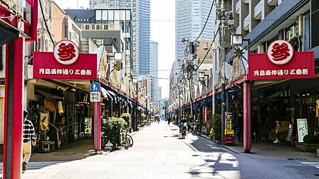 月島もんじゃストリート 140m