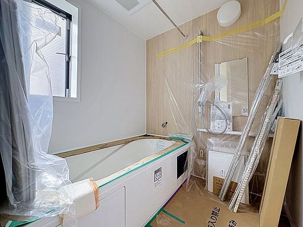 「癒され空間のバスルーム」1日の疲れを取り心身を癒すことができる住まいの中のリラクゼーション空間、リラックスできるよう優しいカラーをチョイスしました。