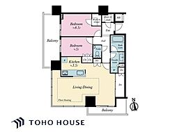 浅草タワー 2LDKの間取図画像