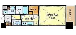 パークアクシスうつぼ公園 10階1Kの間取り