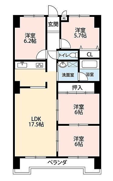 愛知県岡崎市栄町4丁目(賃貸マンション4LDK・11階・83.05㎡)の写真 その2