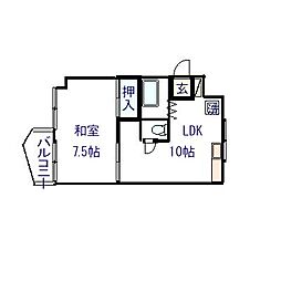 コーポエイト 1DKの間取図画像