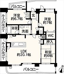 ダイアパレスグランデージ大江 3LDKの間取図画像