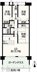 ハウベストマンション帯山五番館 3LDKの間取図画像