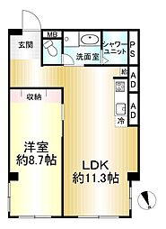 向陽苑 1LDKの間取図画像