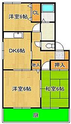 フローレンス井上 1階3DKの間取り