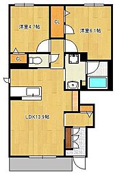 シャーメゾン向山公園 1階2LDKの間取り