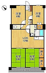 イマージュ安部山公園 4LDKの間取図画像