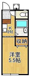 パナハイツ 1Kの間取図画像