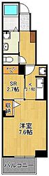 シエロ.ガーデン.ツダA ワンルームの間取図画像