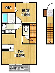 SW'sriversideD-room 1LDKの間取図画像