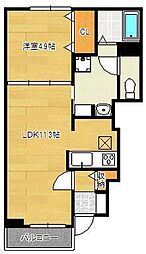 アイランド津田A 1LDKの間取図画像