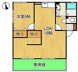 ウイステリア中吉田A 1LDKの間取図画像