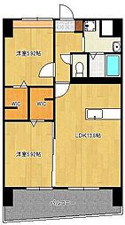 ザスクエアグローリーレジデンス 2LDKの間取図画像