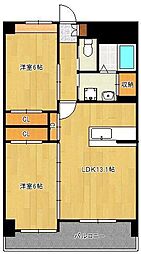 ピースグレース 2LDKの間取図画像