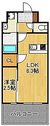 レジェンド朽網 1LDKの間取図画像