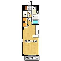 カレント上吉田1B ワンルームの間取図画像