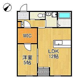 シュライン上吉田レジデンス 1LDKの間取図画像