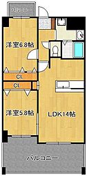 ビッグファミリー葛原 2LDKの間取図画像