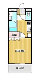 オレンジビレッジ 1階1Kの間取り