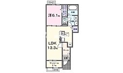 ラ　クラルテa 1階1LDKの間取り