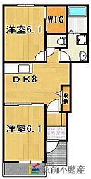 メゾンラフレシール 2DKの間取図画像
