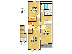 エレガント・プレサス 2DKの間取図画像