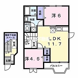 グランシャリオ 2LDKの間取図画像