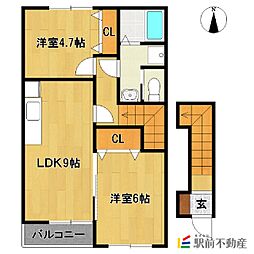 イーストレジデンス 2LDKの間取図画像