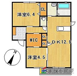 フェリーク2 2LDKの間取図画像