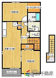 プレミアムガーデン 2LDKの間取図画像