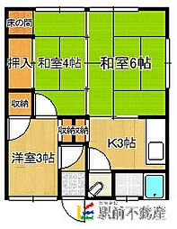 小西アパート 3Kの間取図画像
