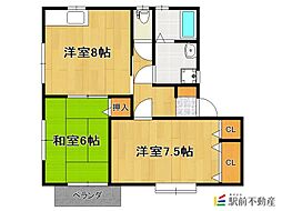 クリビエ 2DKの間取図画像