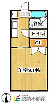 クワコーポ小川B棟 205 ｜ 福岡県大牟田市小川町33-4（賃貸アパート1K・2階・26.08㎡） その2