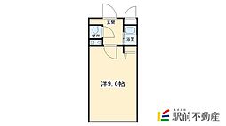 アップルハウス 2階ワンルームの間取り