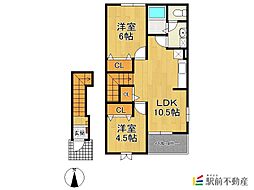 アルモニー 2LDKの間取図画像
