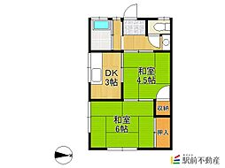 コーポヨダ 1階2Kの間取り