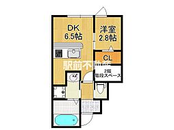 シュヴァン天領 1階1DKの間取り