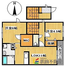 プロヌーブ柿園町G 2LDKの間取図画像