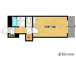 シャトレビル ワンルームの間取図画像