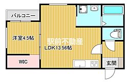 TRIOVE 1LDKの間取図画像