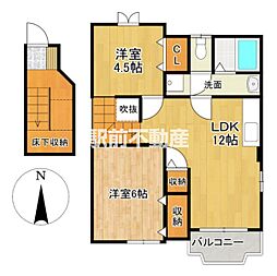 サンルート白川 2LDKの間取図画像