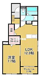 グラン　ルミエールI 1階1LDKの間取り