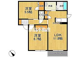エバーグリーンA 2LDKの間取図画像