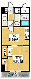 ウラックスビル 1DKの間取図画像