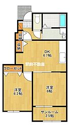 グランド三池 2DKの間取図画像