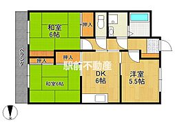 コアマンション新栄町 3DKの間取図画像