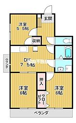 ハヤシビル 3DKの間取図画像